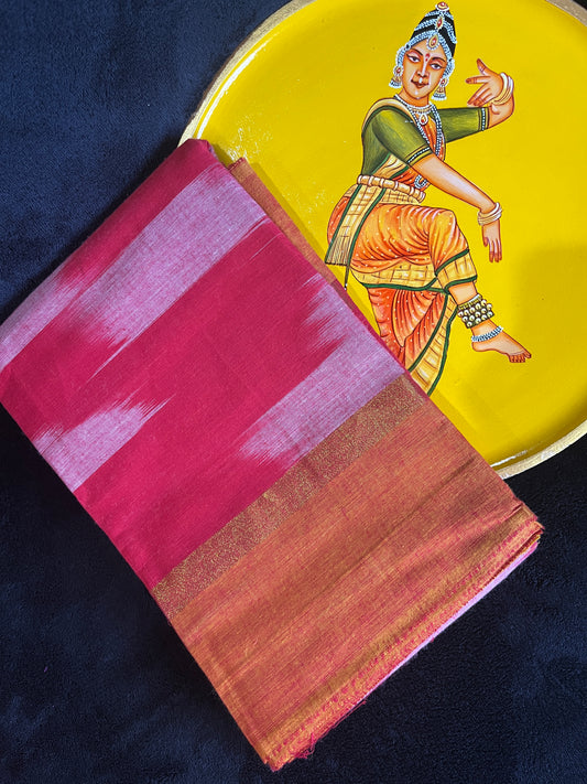 Dance Practice Saree - Red Ikkat/Pochampalli