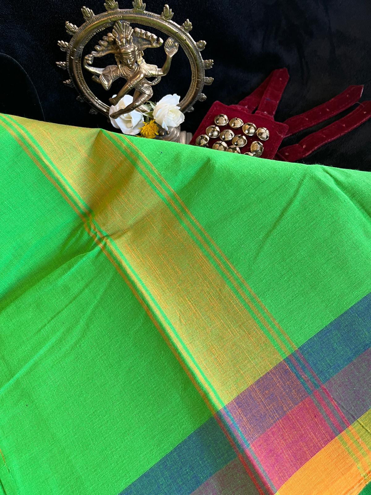 Dance Practice Saree - Bright Green