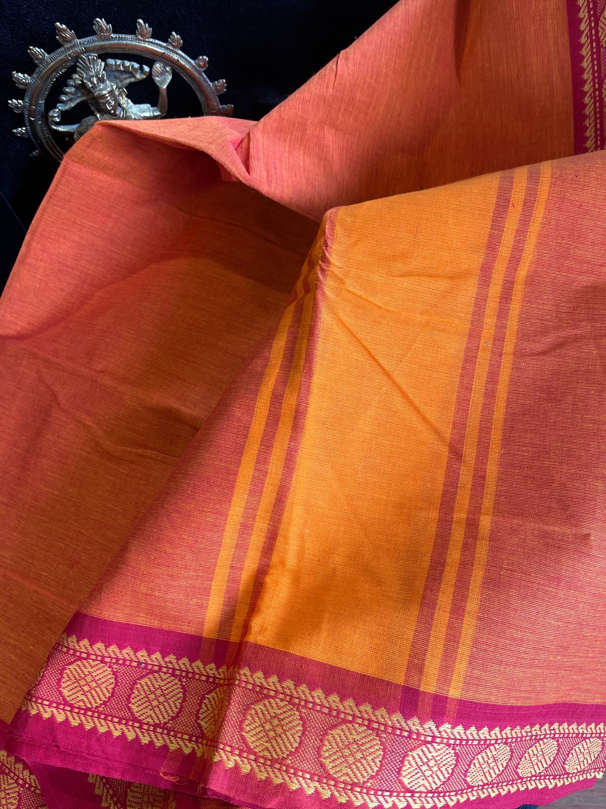 Dance Practice Saree - Saffron (Xtra long)