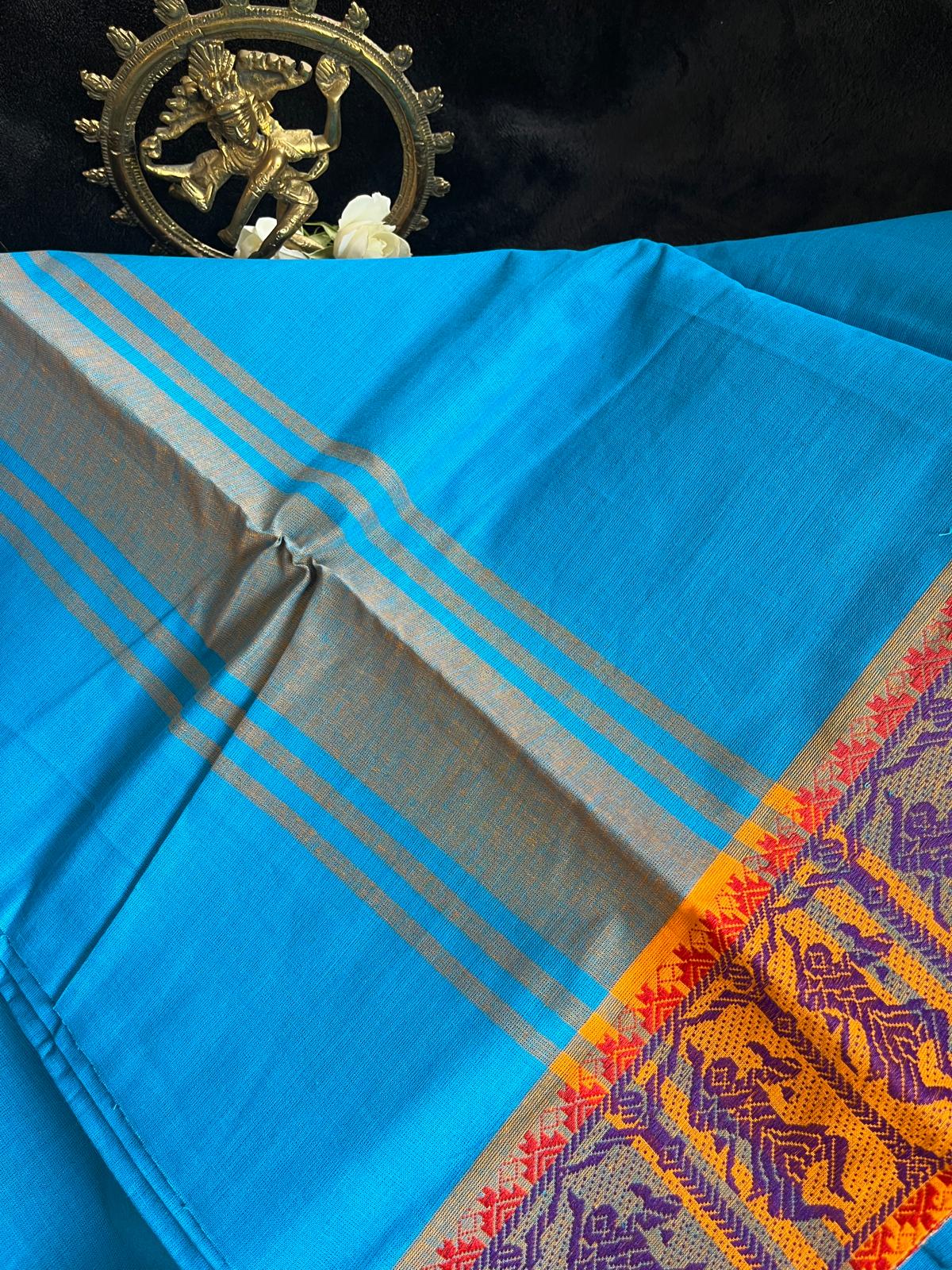Dance Practice Saree - Blue (Xtra long)