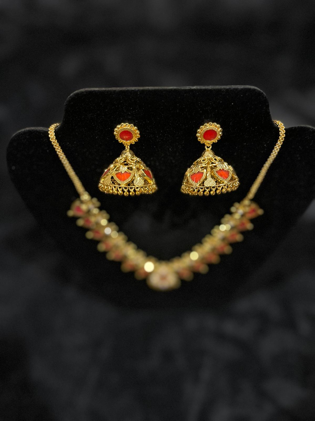 Red Palakka Necklace Set
