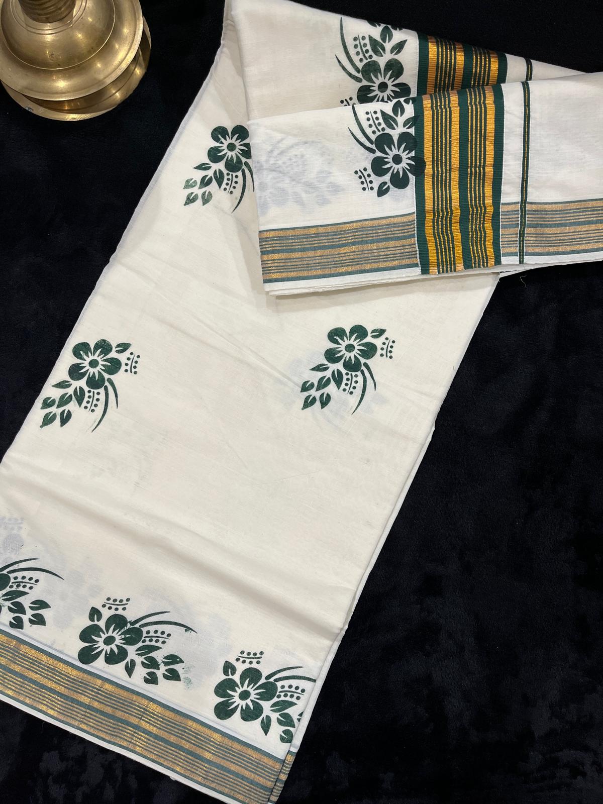 Saree - Gold & Colour Striped Border
