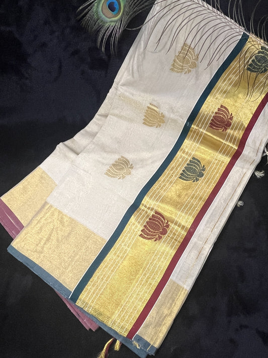Handloom Tissue Saree with Thamara Pattern
