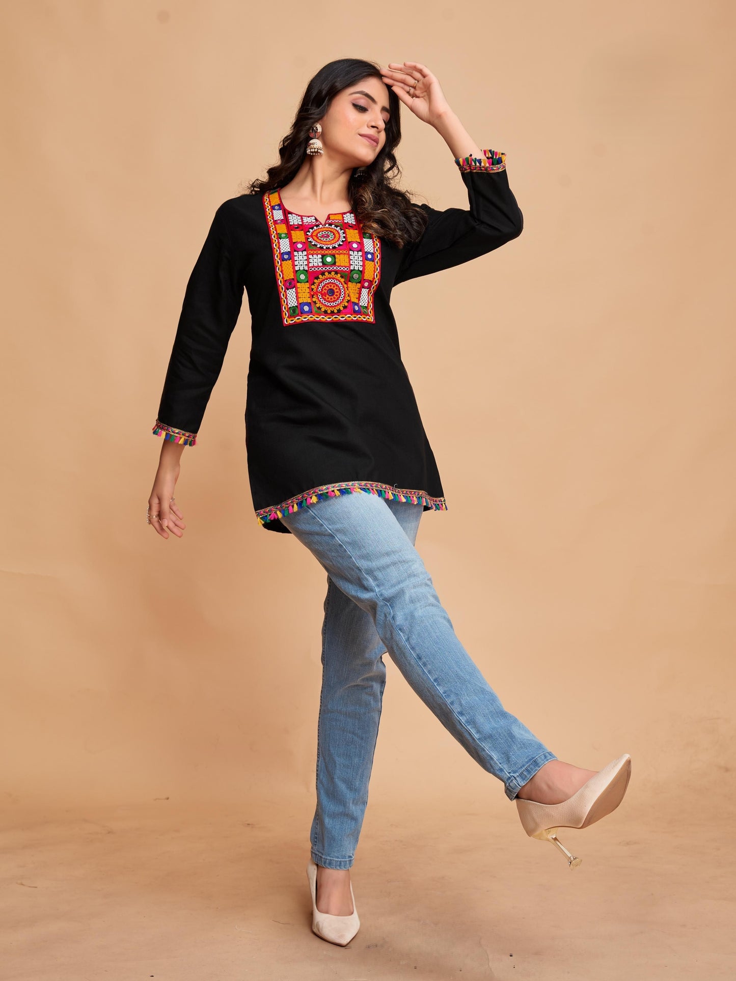 Kurti with Multicolour Threadwork