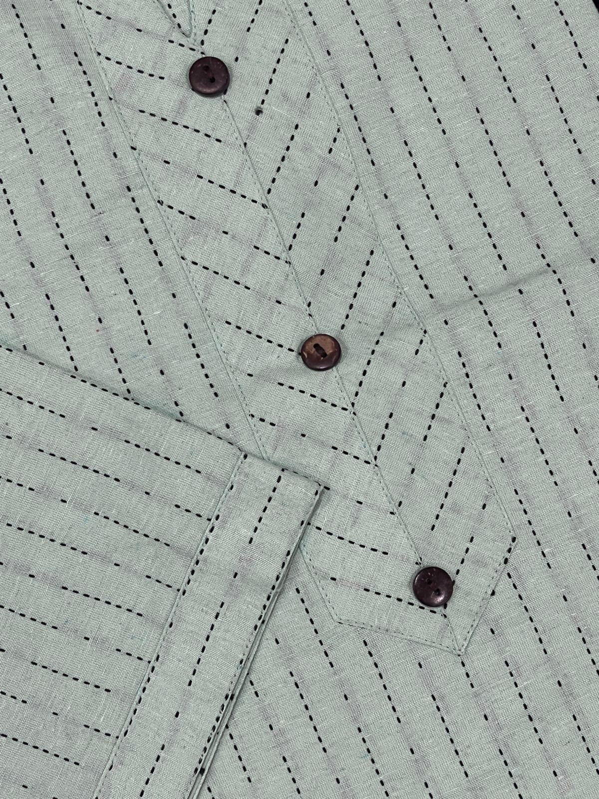 Pastel Green Slubcotton Kurta (Size L/40)