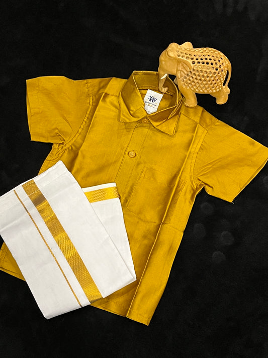 Shirt & Velcro Mundu Set for 1 Year Old