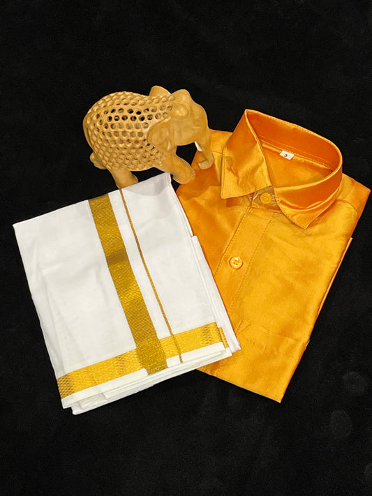 Shirt & Velcro Mundu Set for 3 Year Old