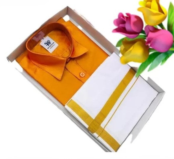 Shirt & Velcro Mundu Set for 3 Year Old