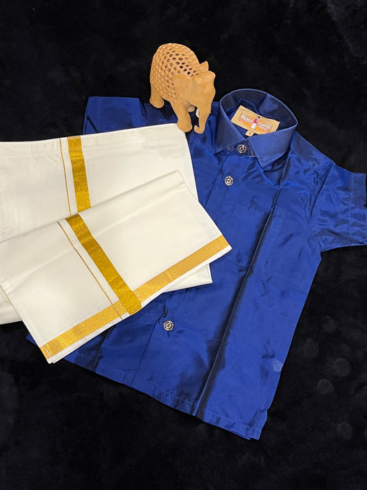 Shirt & Velcro Mundu Set for 4 Year Old