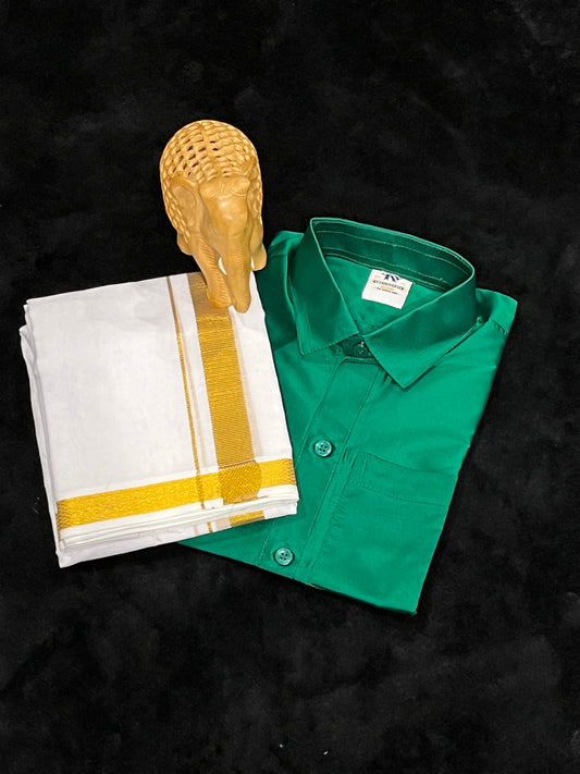 Shirt & Velcro Mundu Set for 5 Year Old