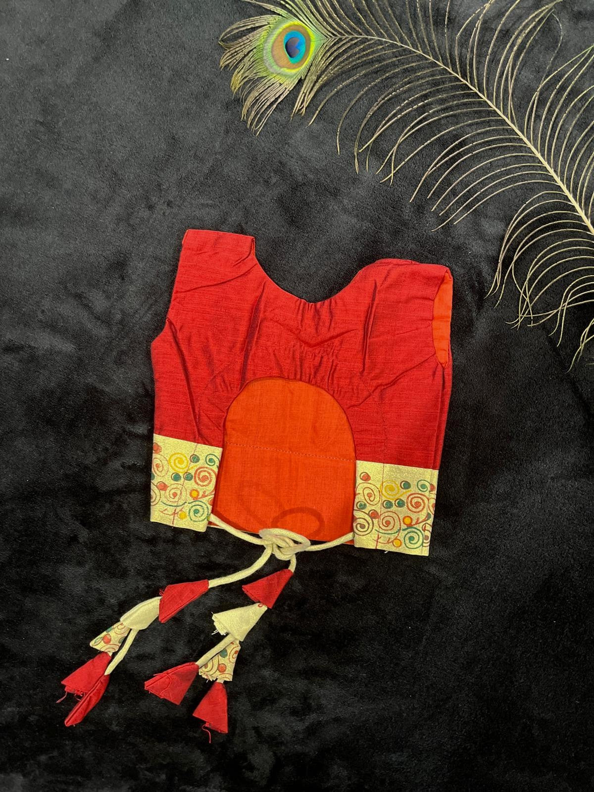 Skirt & Blouse for 2 Year Olds - Brick Red/Green/Purple
