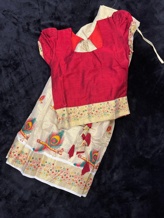 Skirt & Blouse for 8 Year Old - Brick Red