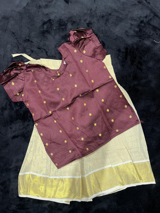 Skirt & Blouse for 3 Year Old - Brown