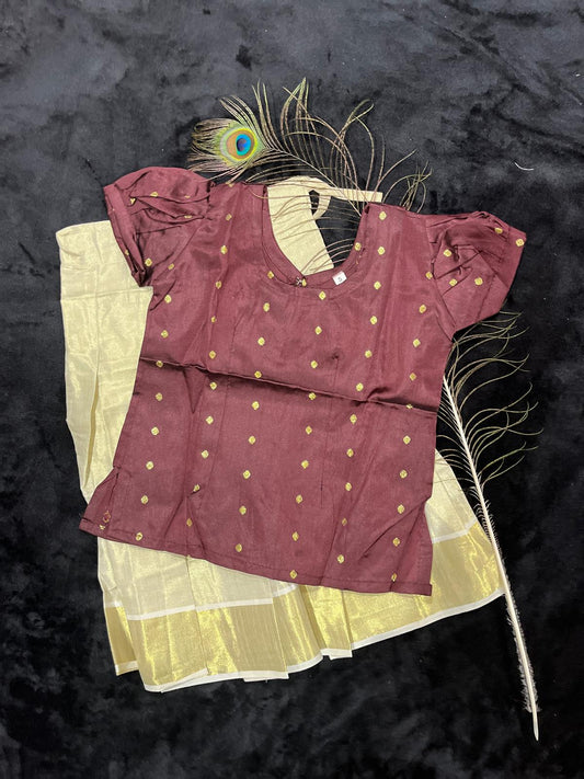 Skirt & Blouse for 5 Year Old - Brown