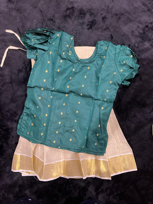 Skirt & Blouse for 5 Year Old - Green