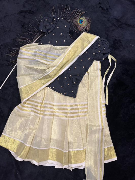 Davani Skirt & Blouse for 7 Year Old - Black