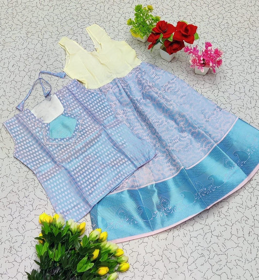 Skirt & Blouse for 2 Year Old - Light Blue