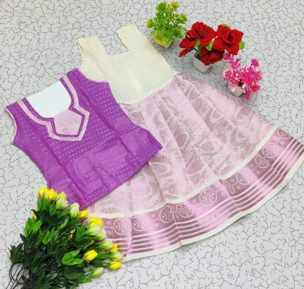 Skirt & Blouse for 5 Year Old - Light Purple & Pink