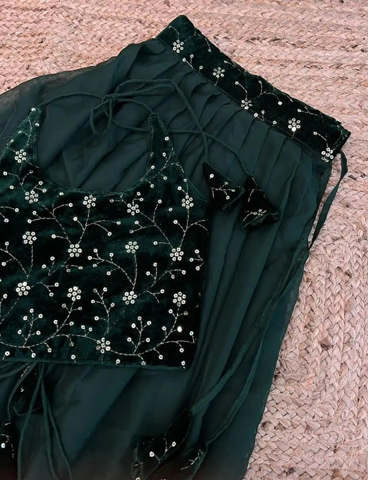 Skirt & Top for 4 Year Olds - Fancy Velvet & Georgette Set