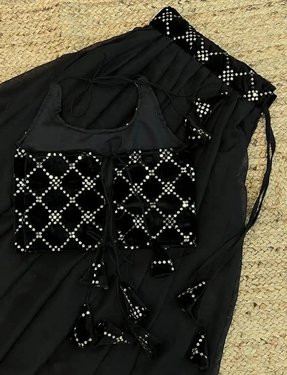 Skirt & Top for 4 Year Olds - Fancy Velvet & Georgette Set