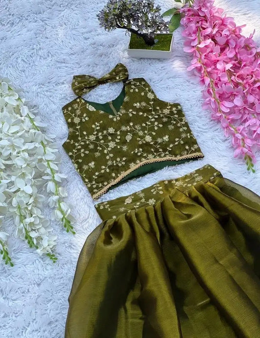 Skirt & Top for 7 Year Olds - Satin with Sequins