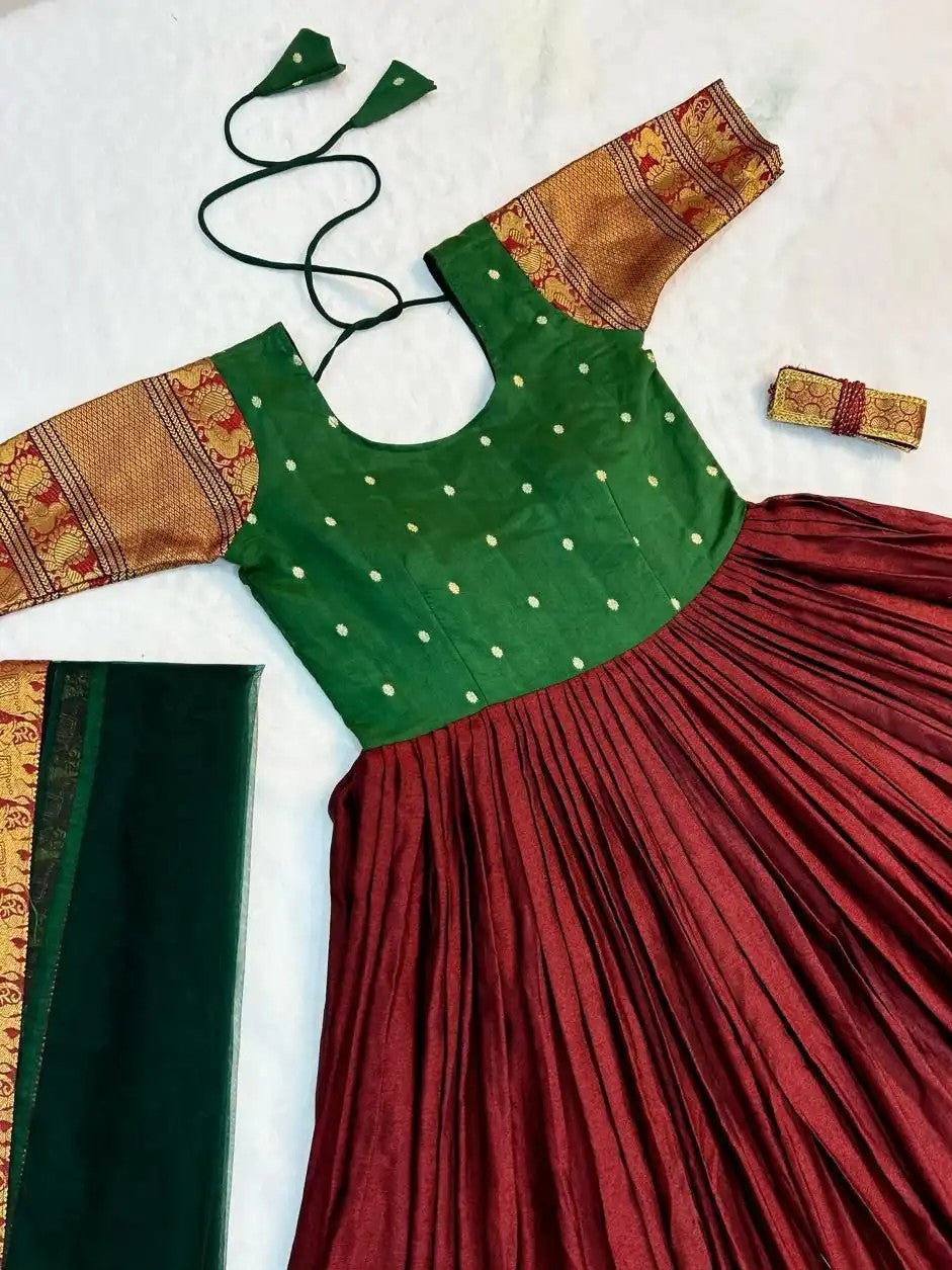 Gown with Belt and Duppatta for Teenagers (Can be styled as a davani)