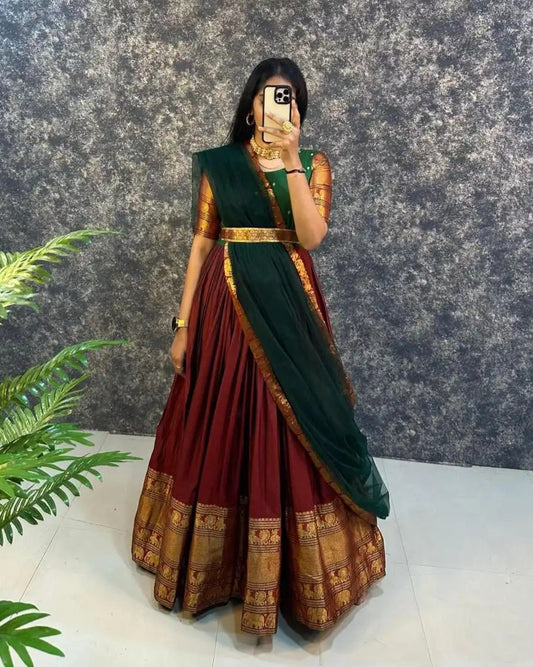 Gown with Belt and Duppatta for Teenagers (Can be styled as a davani)