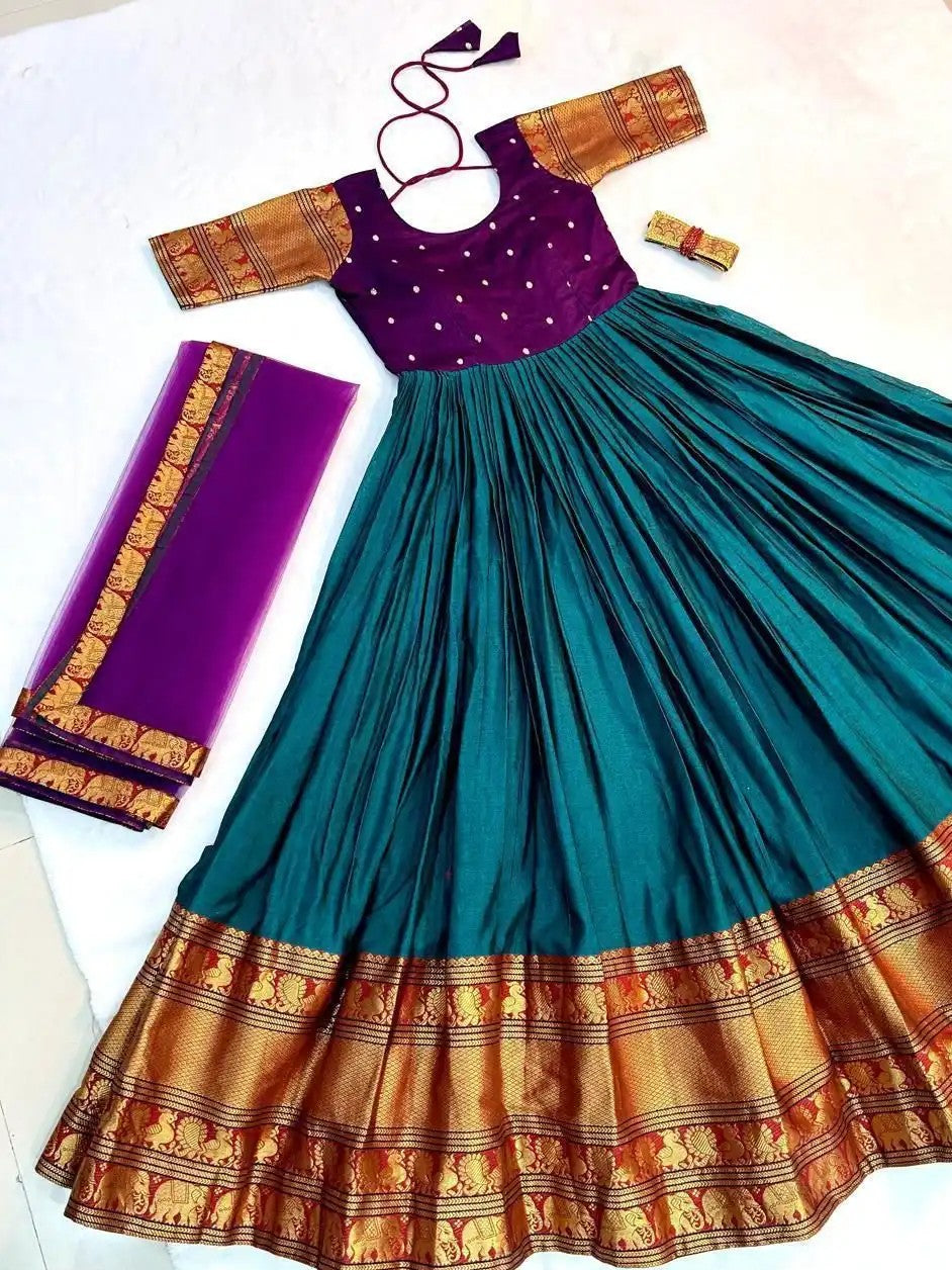 Gown with Belt and Duppatta for Teenagers (Can be styled as a davani)
