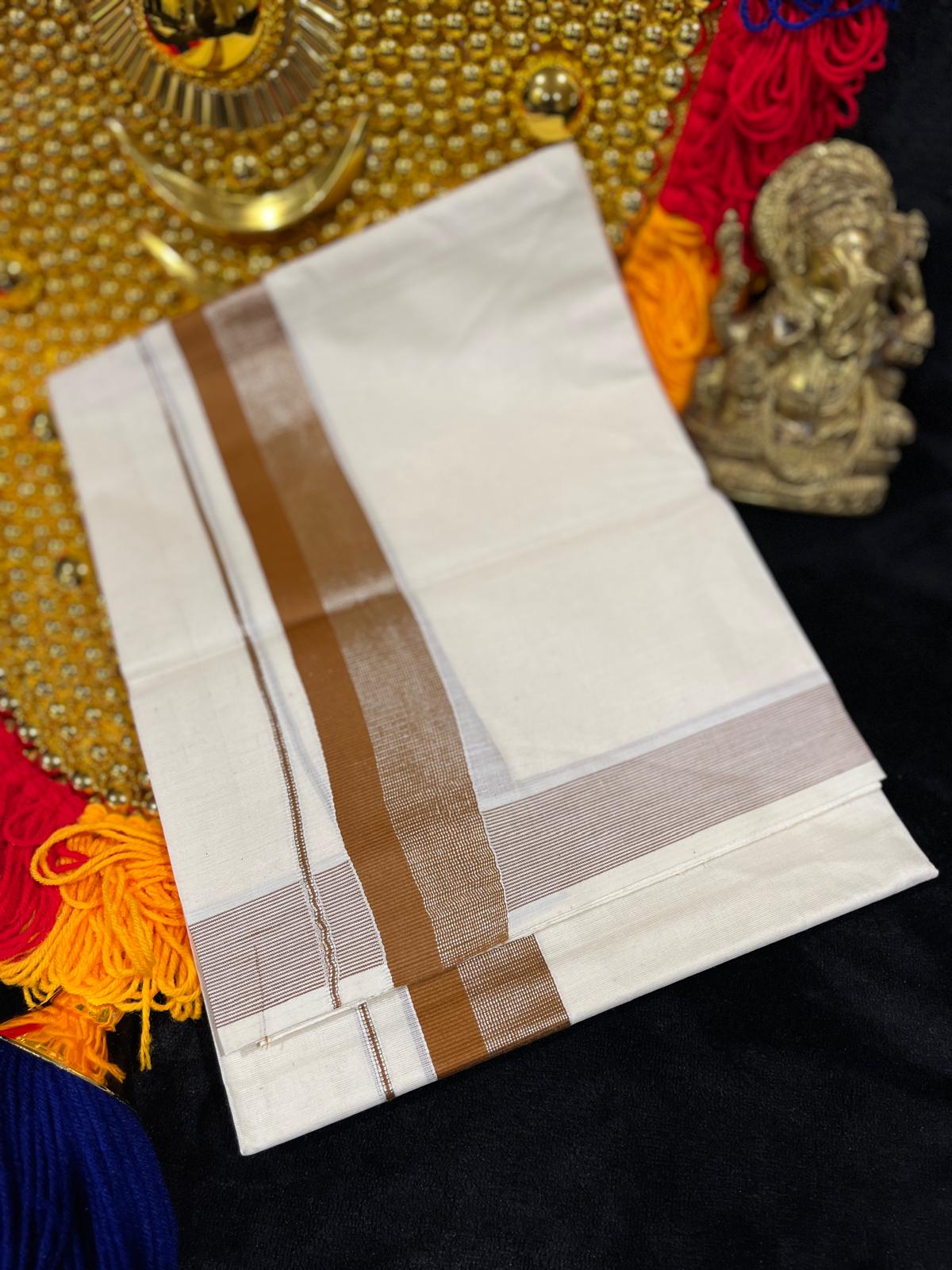 Kasavu Mundu - Silver & Colour Border