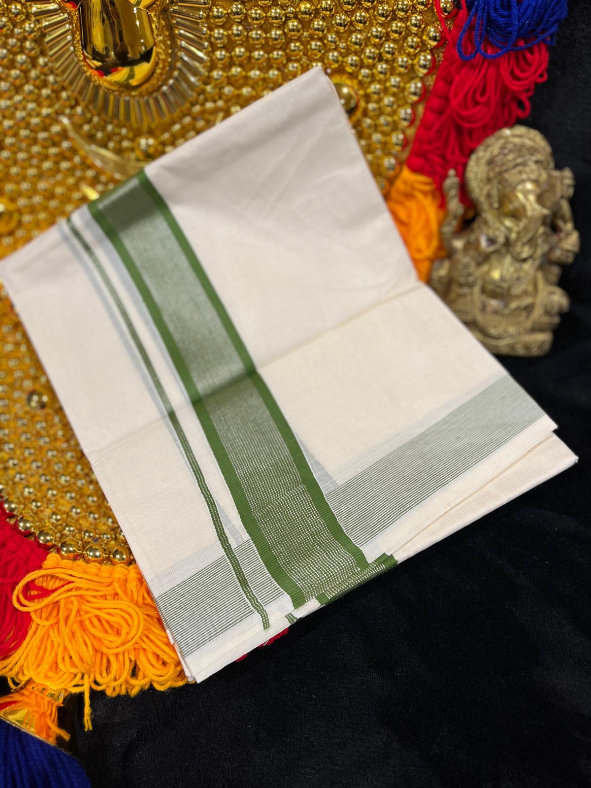 Kasavu Mundu - Silver & Colour Border