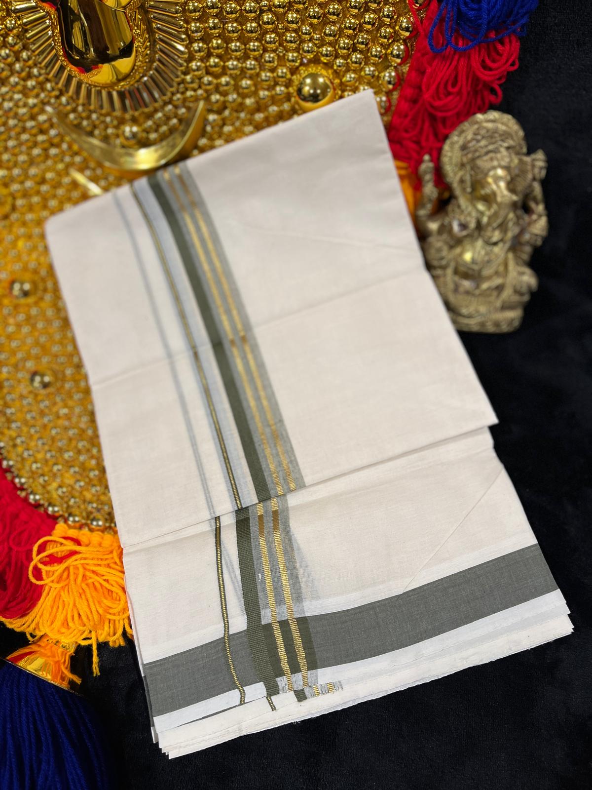 Kasavu Mundu - Gold & Colour Border