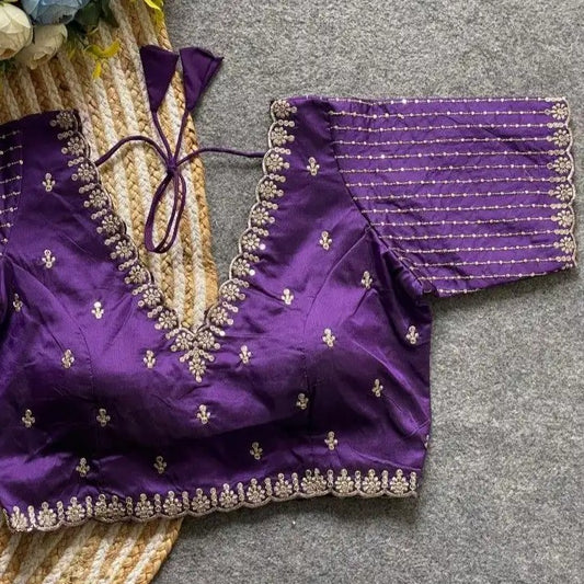 Silk Blouse with Goldthread Embroidery