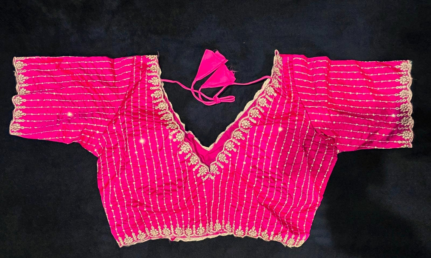 Silk Blouse with Goldthread Embroidery