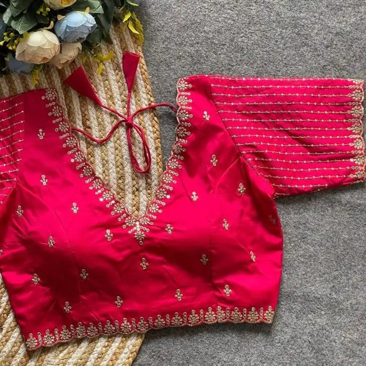 Silk Blouse with Goldthread Embroidery