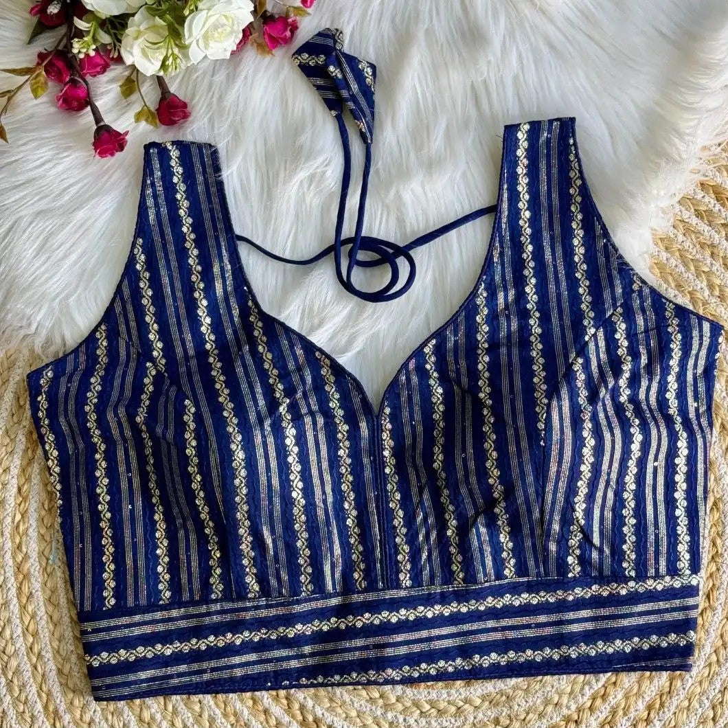 Banarasi Jacquard Blouse (Sleeves attached inside)