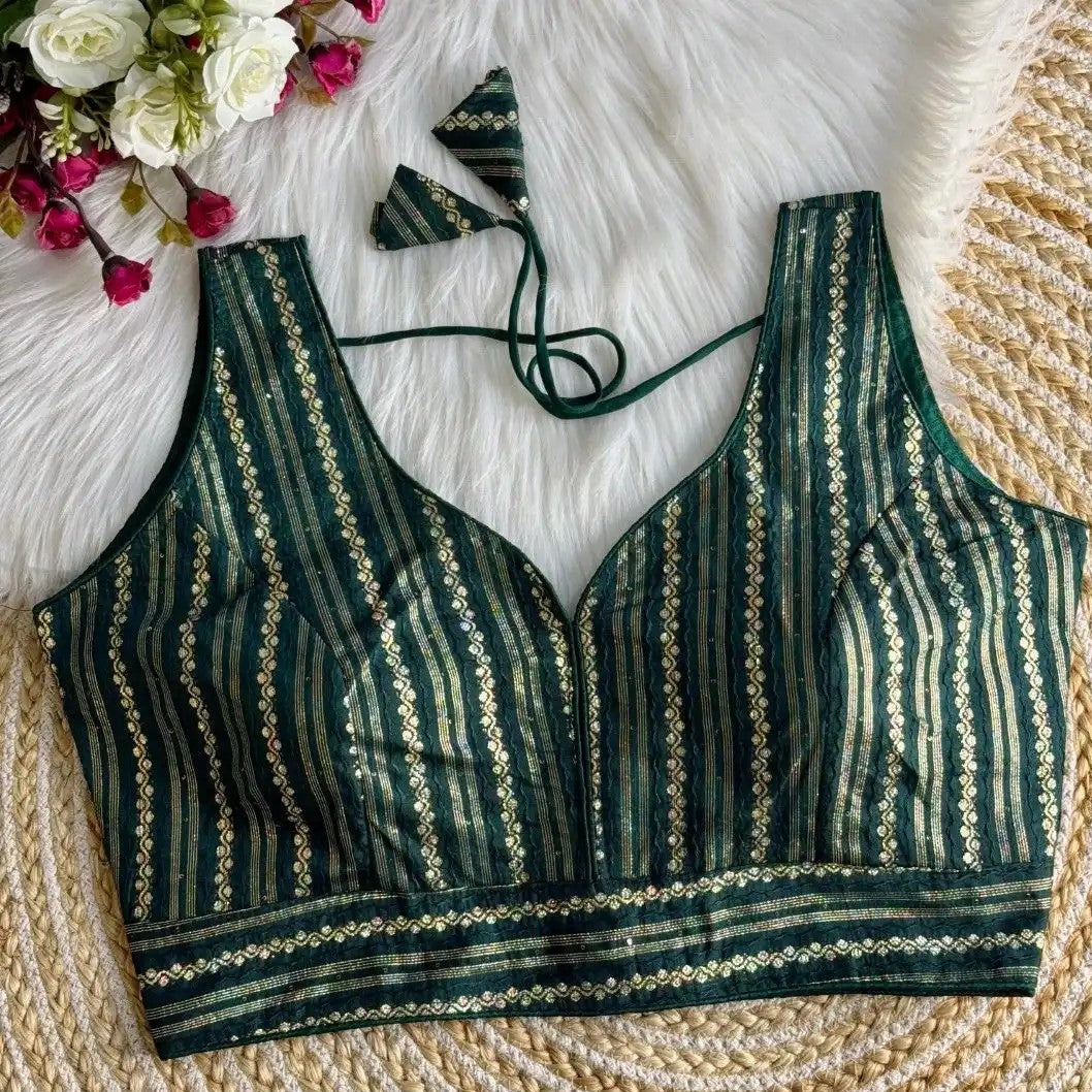Banarasi Jacquard Blouse (Sleeves attached inside)