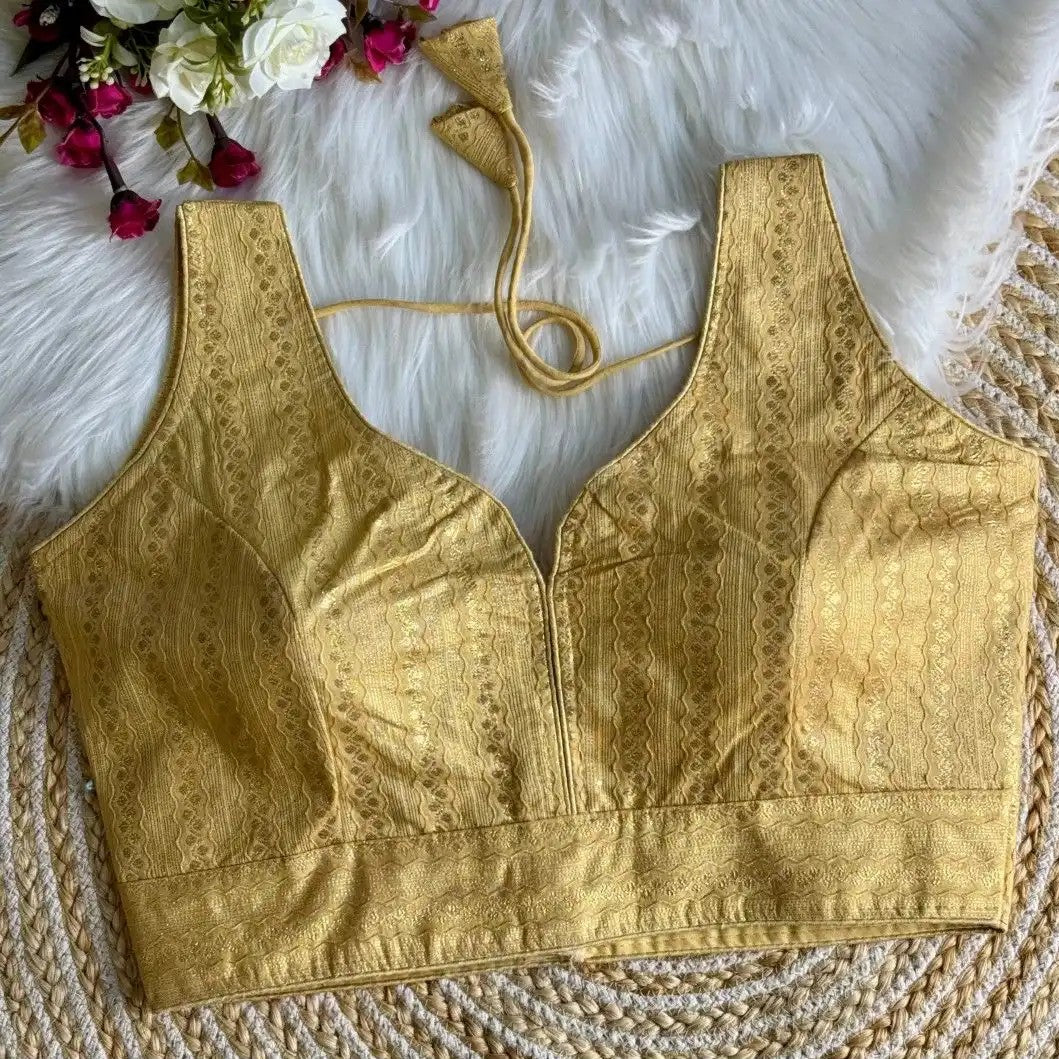 Banarasi Jacquard Blouse (Sleeves attached inside)