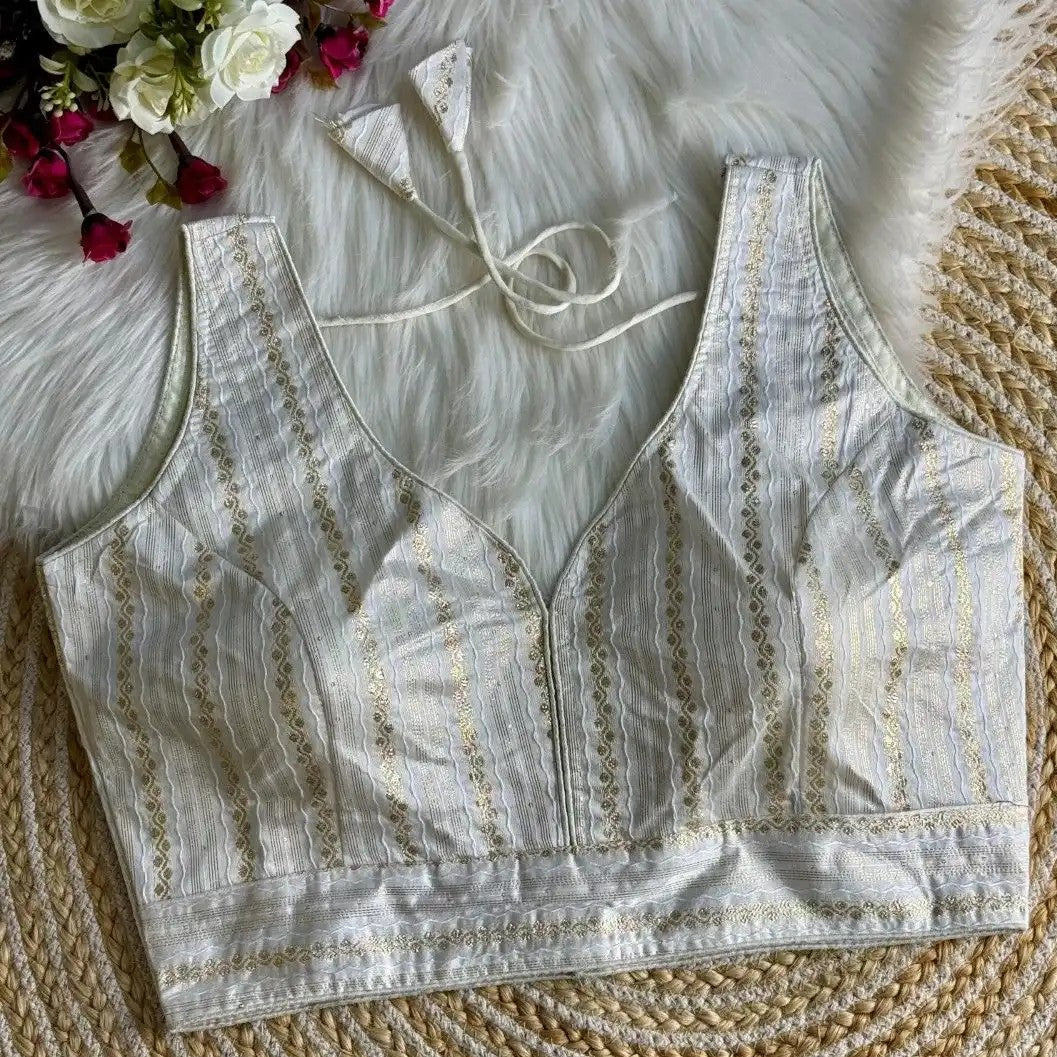 Banarasi Jacquard Blouse (Sleeves attached inside)