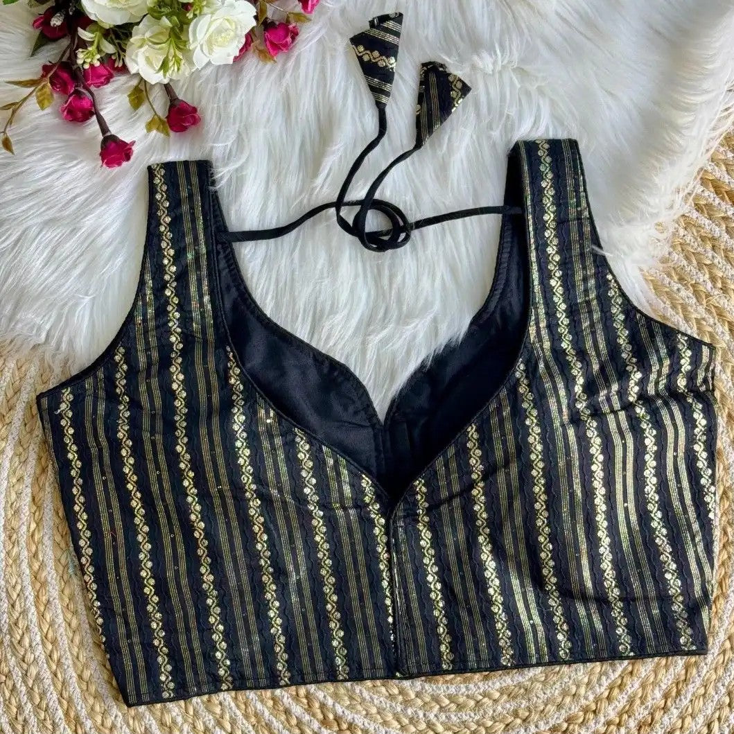Banarasi Jacquard Blouse (Sleeves attached inside)