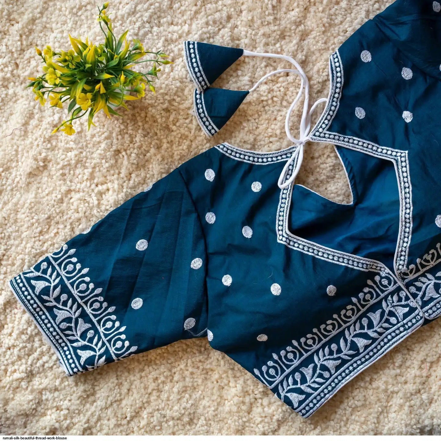 Heavy Threadwork Cottonsilk Blouse