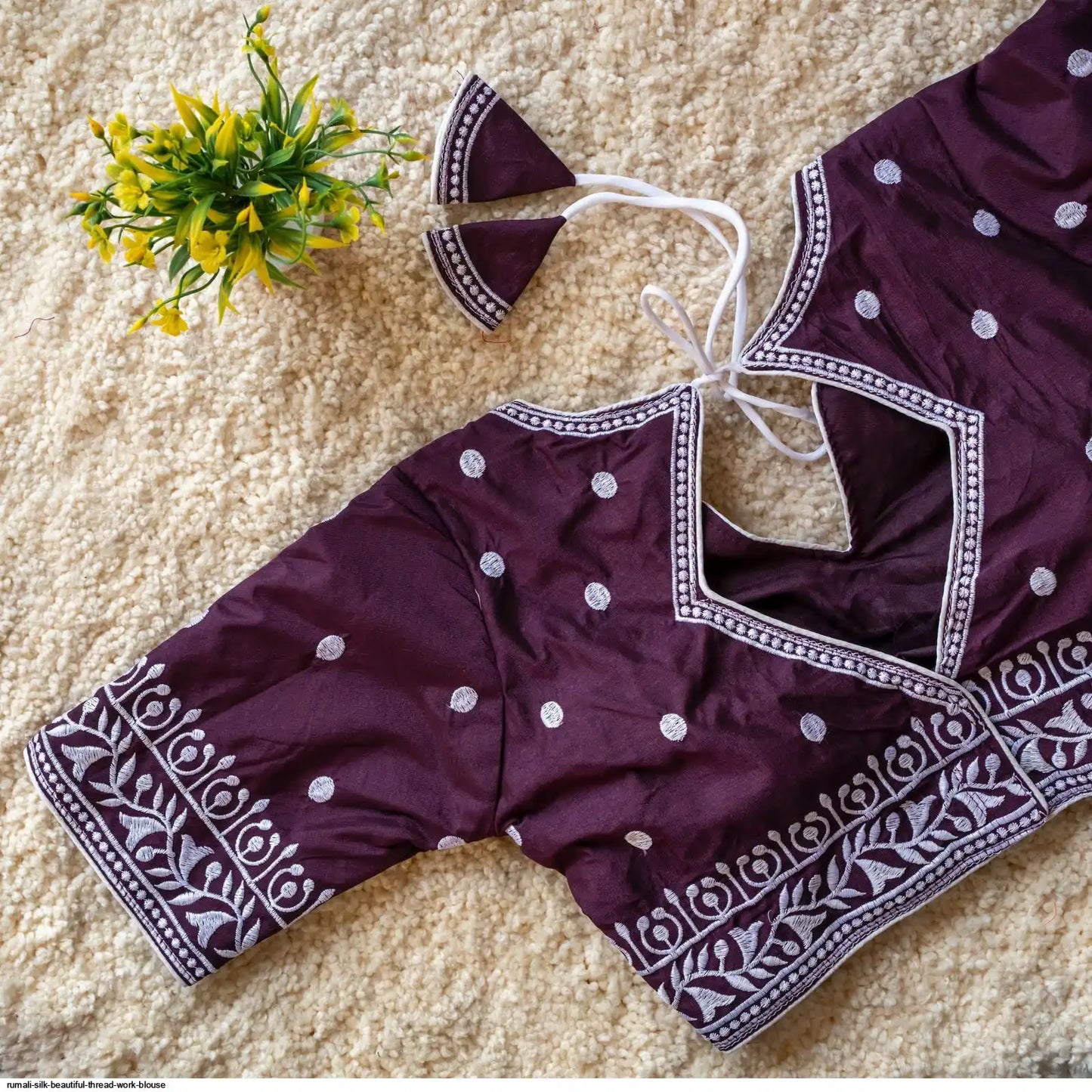 Heavy Threadwork Cottonsilk Blouse