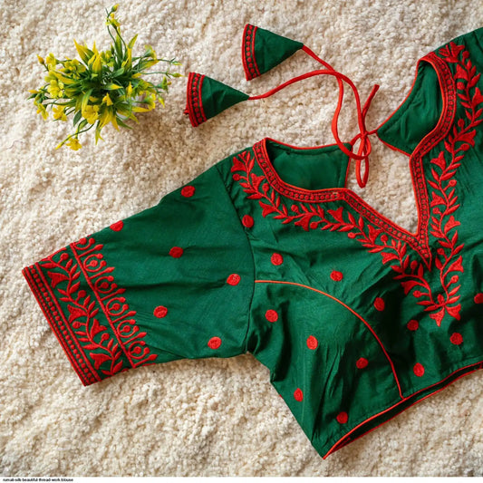 Heavy Threadwork Cottonsilk Blouse