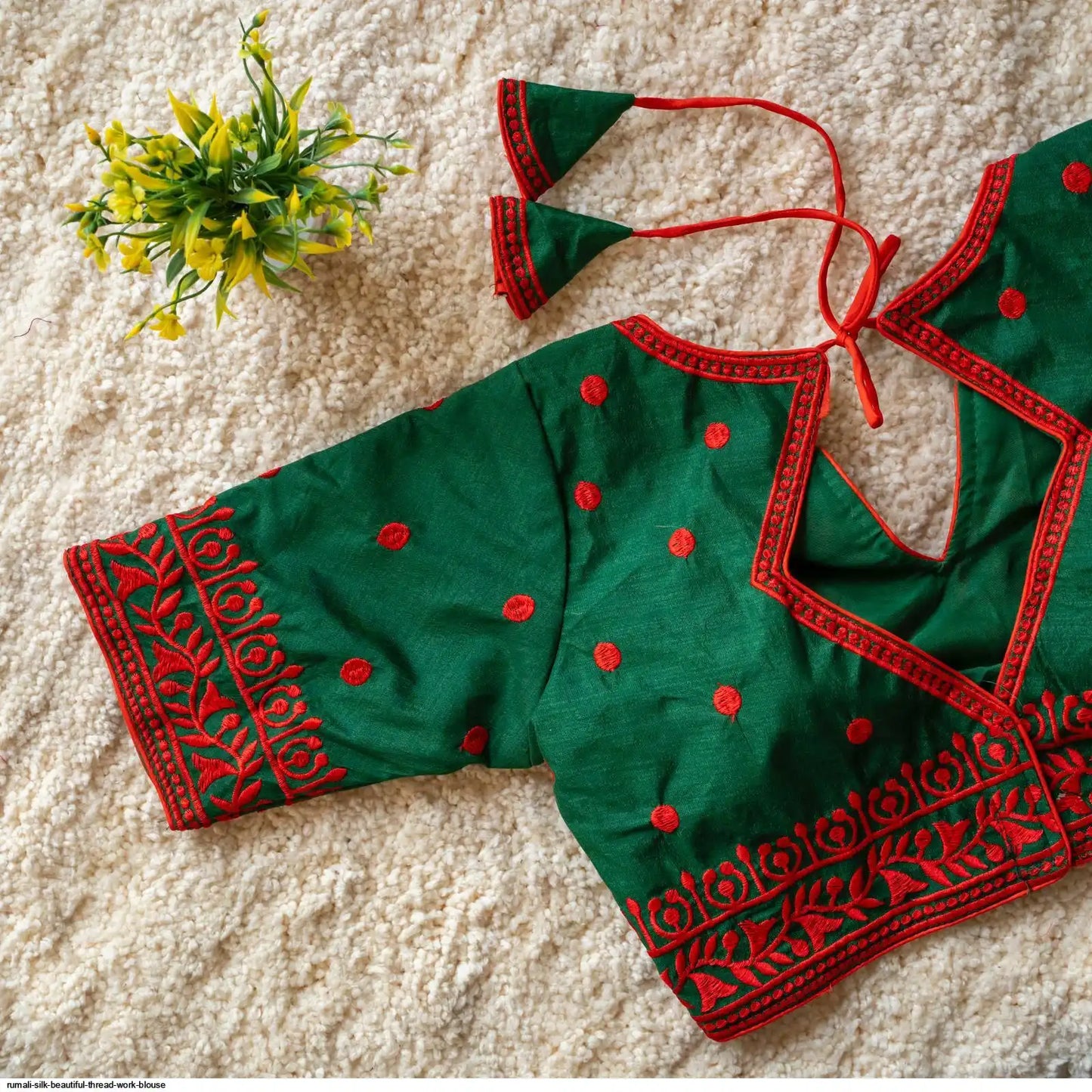 Heavy Threadwork Cottonsilk Blouse