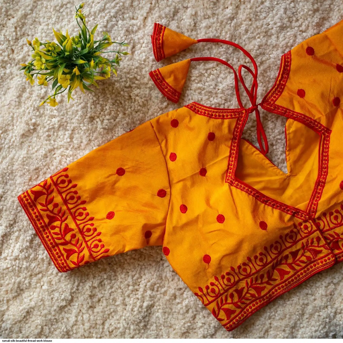 Heavy Threadwork Cottonsilk Blouse