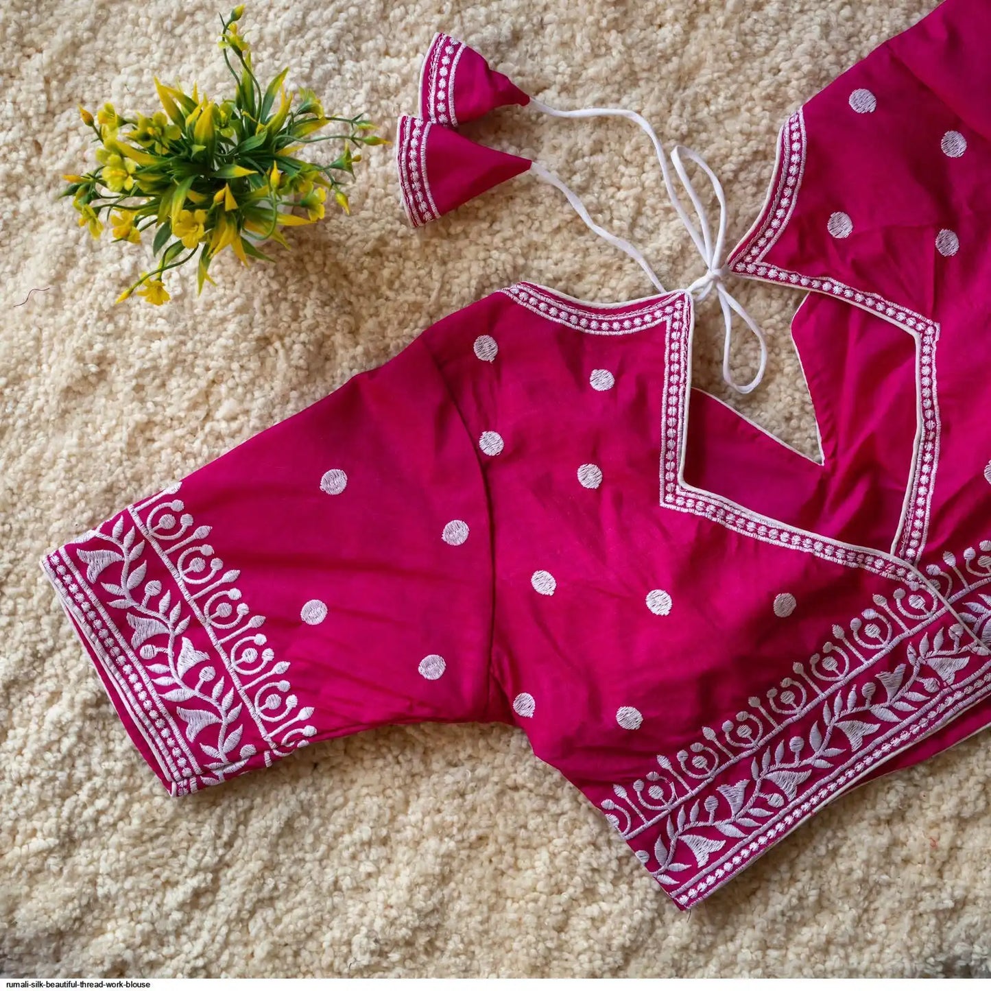 Heavy Threadwork Cottonsilk Blouse