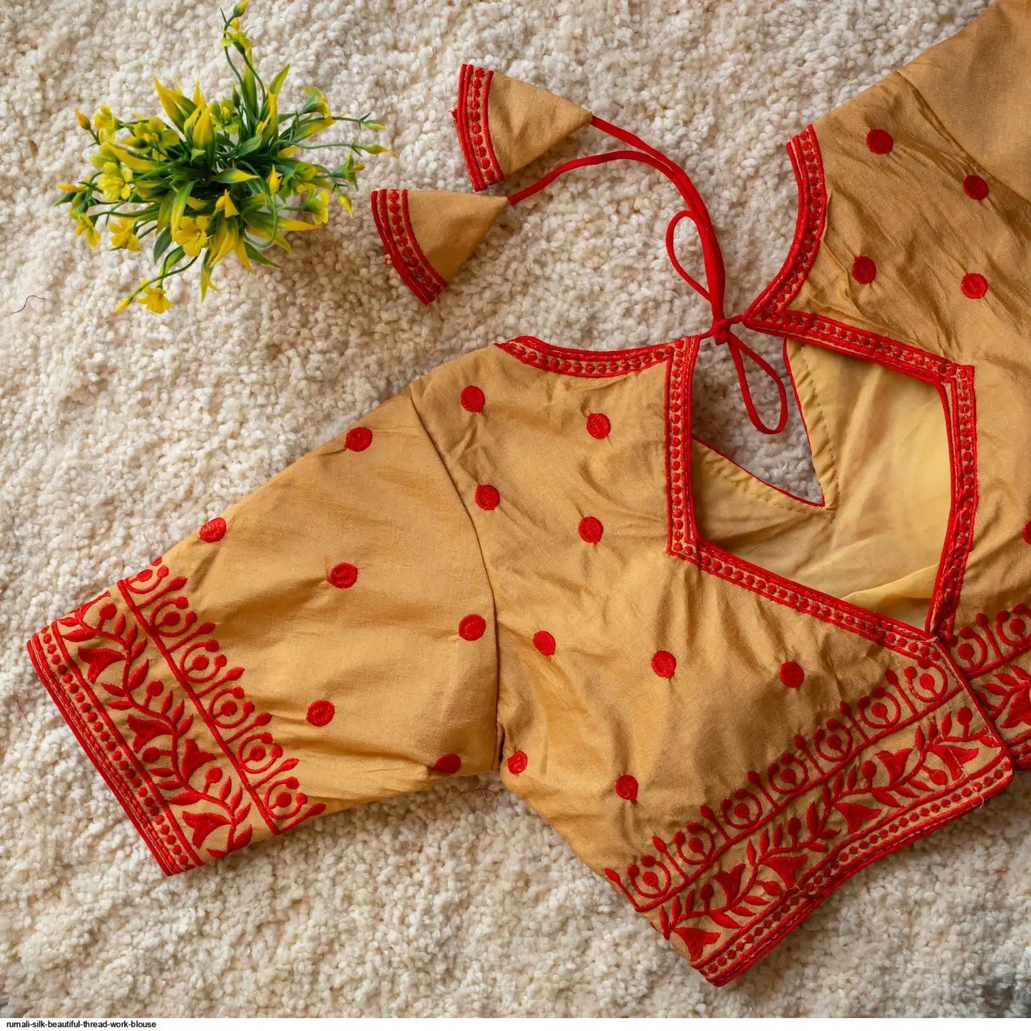 Heavy Threadwork Cottonsilk Blouse