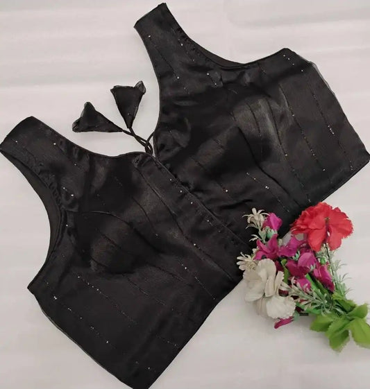 Black Jimmy Choo Satin Blouse (Sleeves inside)