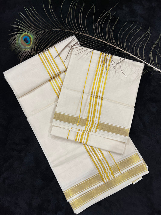 Set Mundu - Gold Kasavu