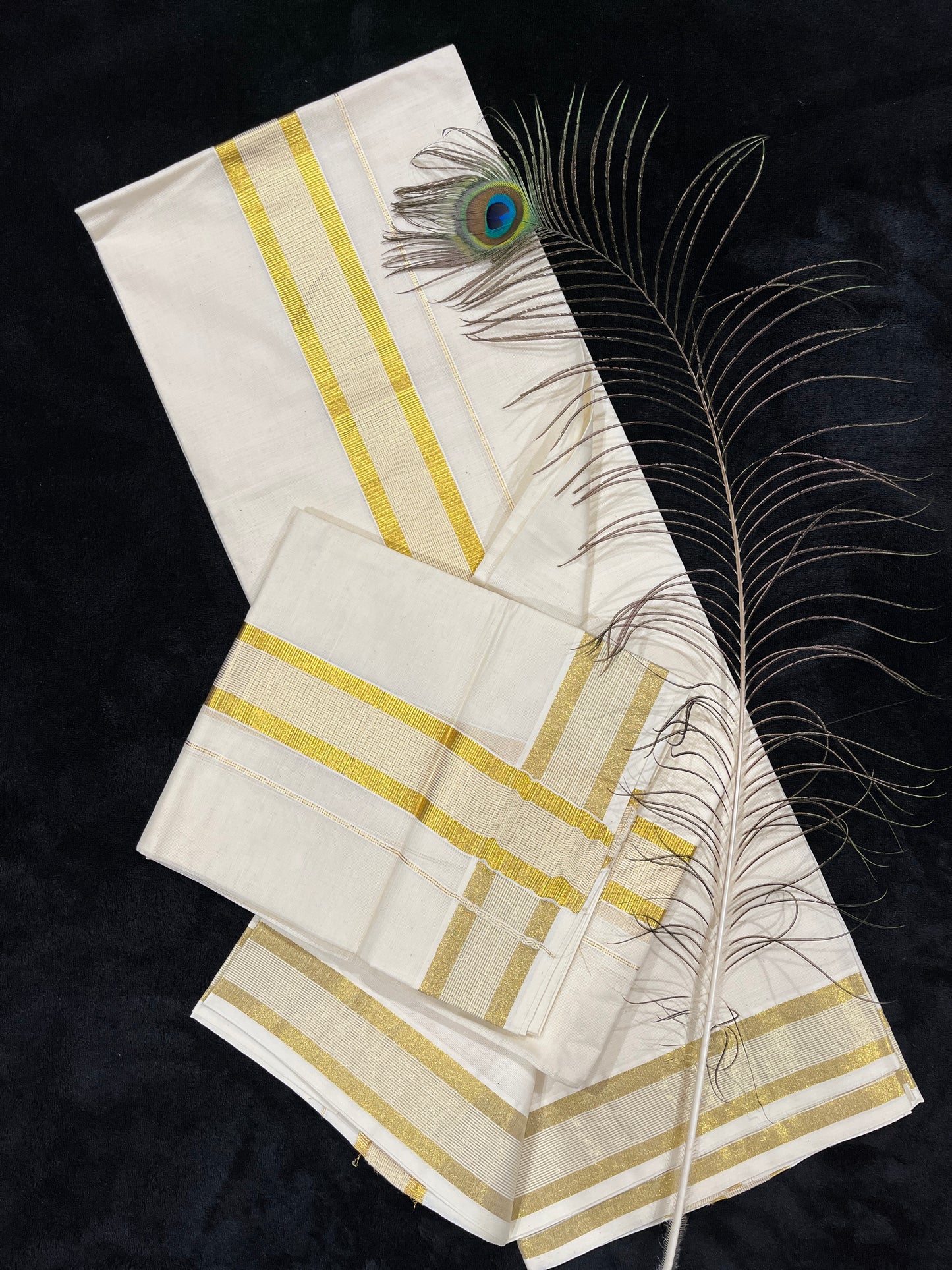 Set Mundu - Gold Kasavu