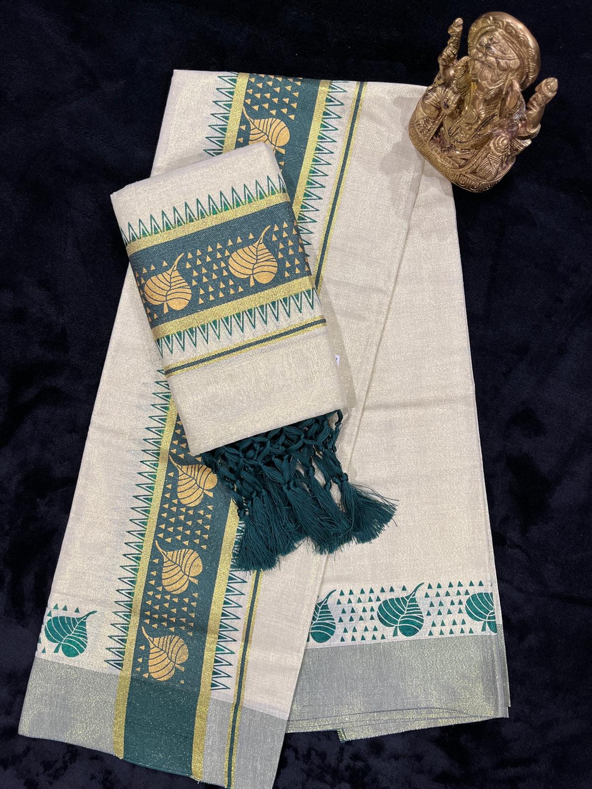 Set Mundu - Gold & Colour Design Border